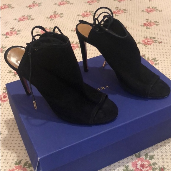 Aquazurra Mayfair 105 BlackSuede Heel - Picture 3 of 7